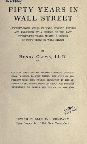 Cover of Fifty Years in Wall Street